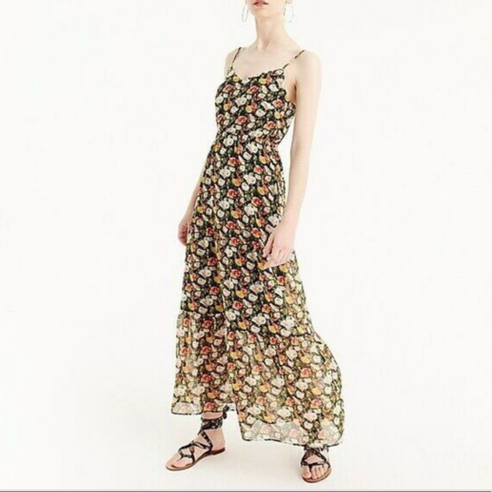 J. Crew Factory tiered floral maxi dress